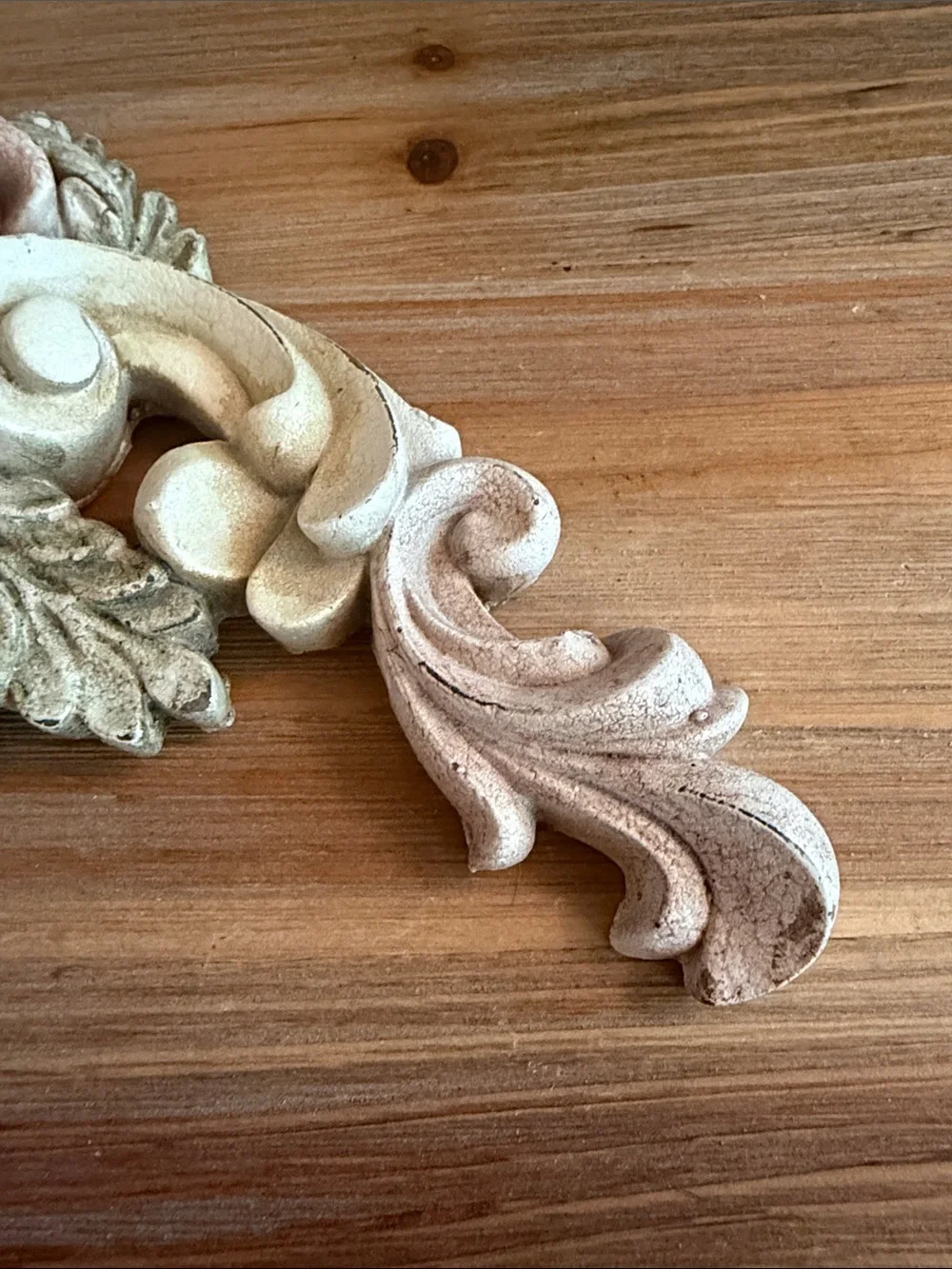 Miniature Ornate Rose Accent Wall Decor - Cream, Pale Pink & Light Green